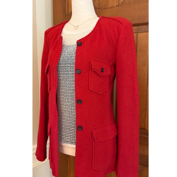Isabel‎ Marant Etoile Wool-Blend Jacket Womens US 6-8 (38) Red Mid-Length Luxury